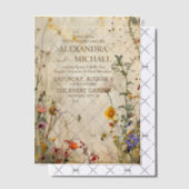 Boho Herfst Wildflower Wedding Vellum Uitnodigingen (Offset (Uitnodiging))