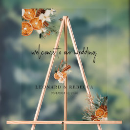 Boho herfst winter Bloemen Bruiloft Acryl teken Acryl Bord