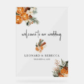 Boho herfst winter Bloemen Bruiloft Acryl teken Bord (Voorkant)