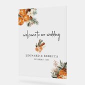 Boho herfst winter Bloemen Bruiloft Acryl teken Bord (Hoek)