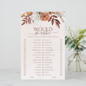 Boho Herfst zou ze liever Vrijgezellenfeest spel (Staand voorkant)