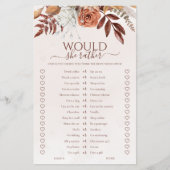 Boho Herfst zou ze liever Vrijgezellenfeest spel (Voorkant)