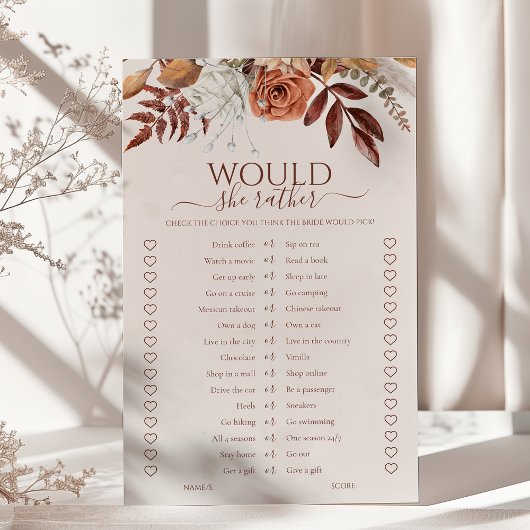 Boho Herfst zou ze liever Vrijgezellenfeest spel