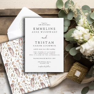 Boho herfstbladeren   Botanische bruiloft Kaart