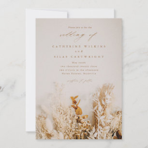 Boho-herfstbloemen bruiloft kaart