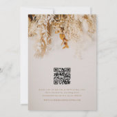 Boho-herfstbloemen met QR-code-huwelijk Kaart (Achterkant)