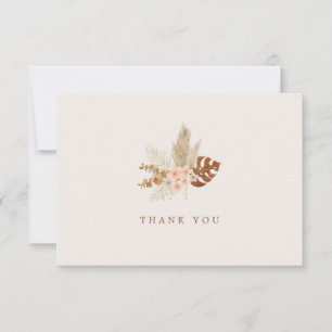Boho-herfstbloemen Rustieke Buitenhuwelijk Bedankkaart