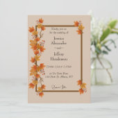 Boho herfstbruiloft kaart (Staand voorkant)