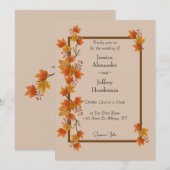 Boho herfstbruiloft kaart (Voorkant / Achterkant)