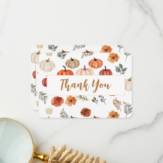 Boho-herfstpompoen Bedankt (Voorkant / Achterkant in situ)