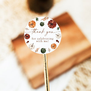Boho-herfstpompoen Bedankt Favoriete Sticker