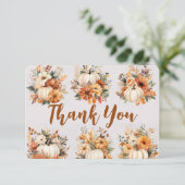 Boho-herfstpompoen dank je wel bedankkaart (Staand voorkant)