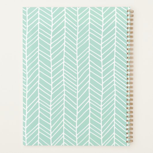 Boho Herringbone Mint Green Planner (Achterkant)