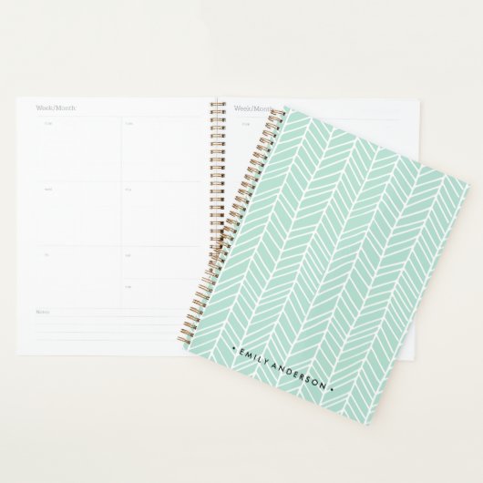 Boho Herringbone Mint Vert (Devant avec enveloppe)