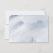 Boho hertenhoorn stoffig blauwe bloemen  RSVP kaartje (Achterkant)