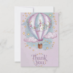 Boho heteluchtballon bedankkaart