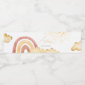 Boho Hier Komt de Zoon Baby Shower Waterfles Etiket (Enkel label)