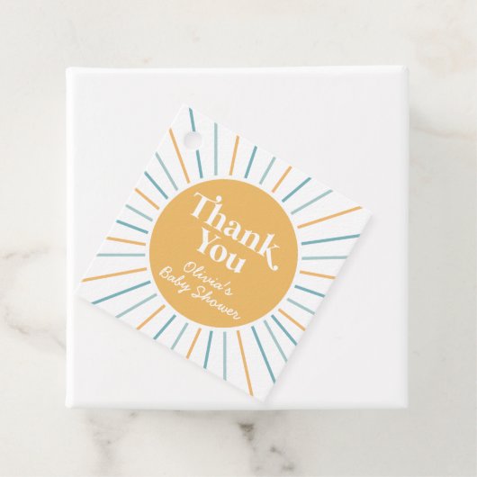 Boho Hier Komt de Zoon zonneschijn baby shower Bedankjes Labels (In situ)