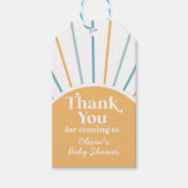 Boho Hier Komt de Zoon zonneschijn baby shower Cadeaulabel (Voorkant)