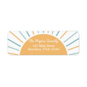 Boho Hier komt het Zoon Baby shower Etiket (Voorkant)