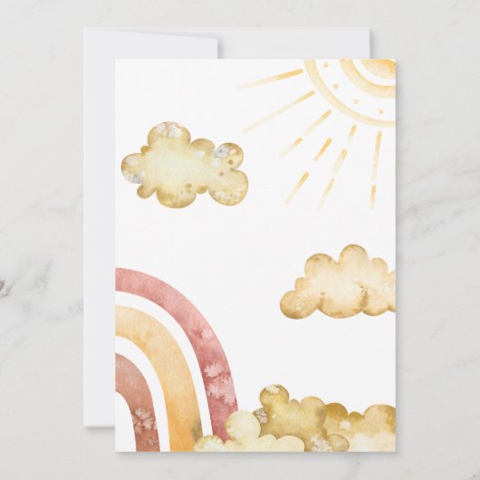 Boho Hier komt het Zoon Baby shower Kaart (Achterkant)