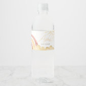 Boho Hier komt het Zoon Baby shower Waterfles Etiket (Voorkant)