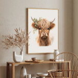Boho Highland Cow Art Imprimer Poster<br><div class="desc">Boho Highland Cow Neutral Art Imprimer.</div>