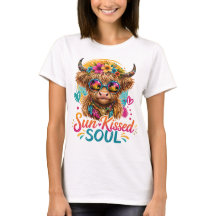 Boho Highland Cow Sun Kissed Soul Grafisch