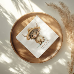 Boho Highland Koe Baby shower Servet