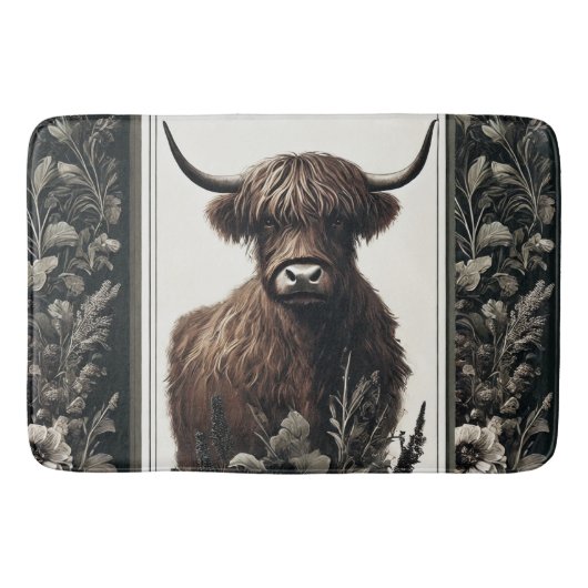 Boho Highland Koe Badmat (Voorkant)
