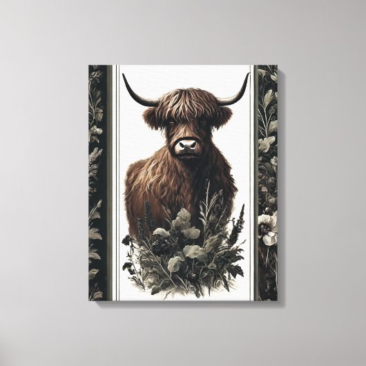 Boho Highland Koe Canvas Afdruk (Voorkant)