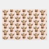 Boho Highland Koe Kids Verjaardagsfeest Inpakpapier Vel (Voorkant 2)