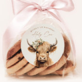 Boho Highland Koe Kids Verjaardagsfeest Ronde Sticker