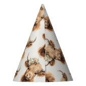 Boho Highland Koe Kinderen Verjaardag Feesthoedjes (Achterkant)