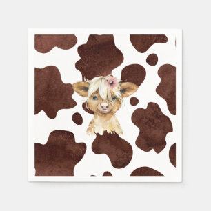 Boho Highland Koe print servetten