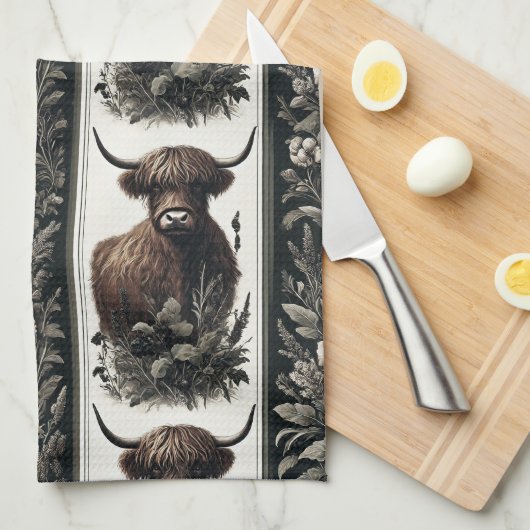 Boho Highland Koe Theedoek (Quarter Fold)