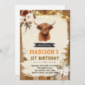 Boho Highland koe uitnodiging (Voorkant / Achterkant)