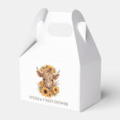 Boho Highland Koe Zonnebloemen Baby shower Dank u Bedankdoosjes (Voorkant Zijde)