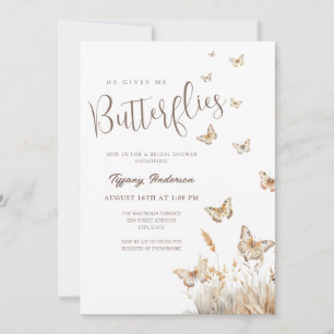 Boho Hij geeft me Butterflies Vrijgezellenfeest Kaart