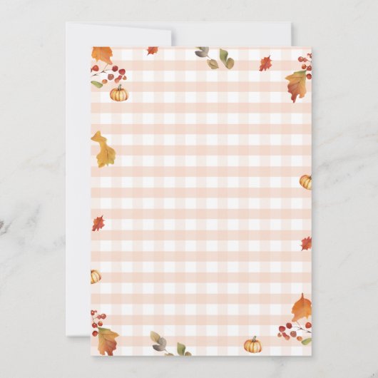 Boho hij of zij pompoen geslacht onthullen Herfst  Kaart (Achterkant)