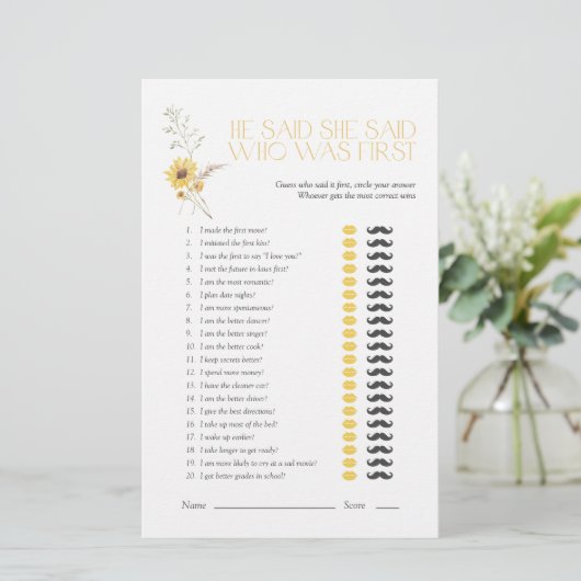 Boho hij zei dat ze zei dat zonnebloem Vrijgezelle (Staand voorkant)