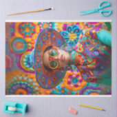 Boho Hippie Chic Groot Pet Levendige Kleur Decoupa Tissuepapier (Craft)