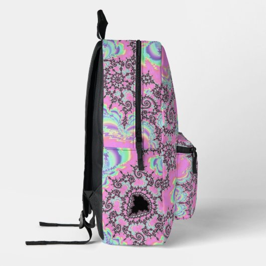 Boho Hippie Eenhoorn Pastel Mandelbrot Fractal Bedrukte Rugzak (Links)