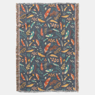 Boho Hippie Feather Pattern Deken