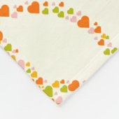 Boho Hippie Floral Peace Sign Pattern in Yellow Fleece Deken (Hoek)