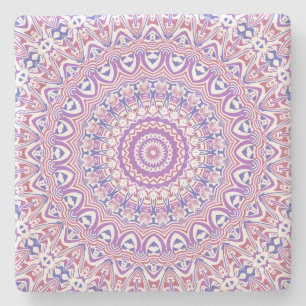 Boho Hippie Funky Groovy Boheemien Kaleidoscoop Stenen Onderzetter