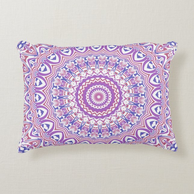 Boho Hippie Funky Groovy Bohemian Kaleidoscoop Accent Kussen (Voorkant)