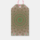 Boho Hippie Funky Trippy Kerst Mandala Cadeaulabel (Voorkant)