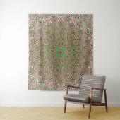 Boho Hippie Funky Trippy  Kerst Mandala Wandkleed (In situ)