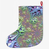 Boho Hippie Groovy Glimmende Kleurrijke Regenboog Grote Kerstsok (Achterkant)